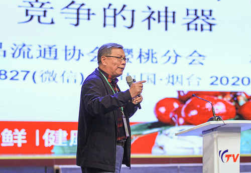 中國(guó)櫻桃產(chǎn)業(yè)功勛人物、中國(guó)中國(guó)果品流通協(xié)會(huì)特聘專家、櫻桃分會(huì)名譽(yù)理事長(zhǎng)楊杰激情致辭，為中國(guó)大櫻桃代言1